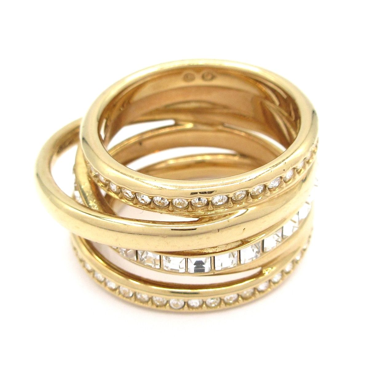 SWAROVSKI(スワロフスキー) リング美品 スパイラルミニ ゴールド  