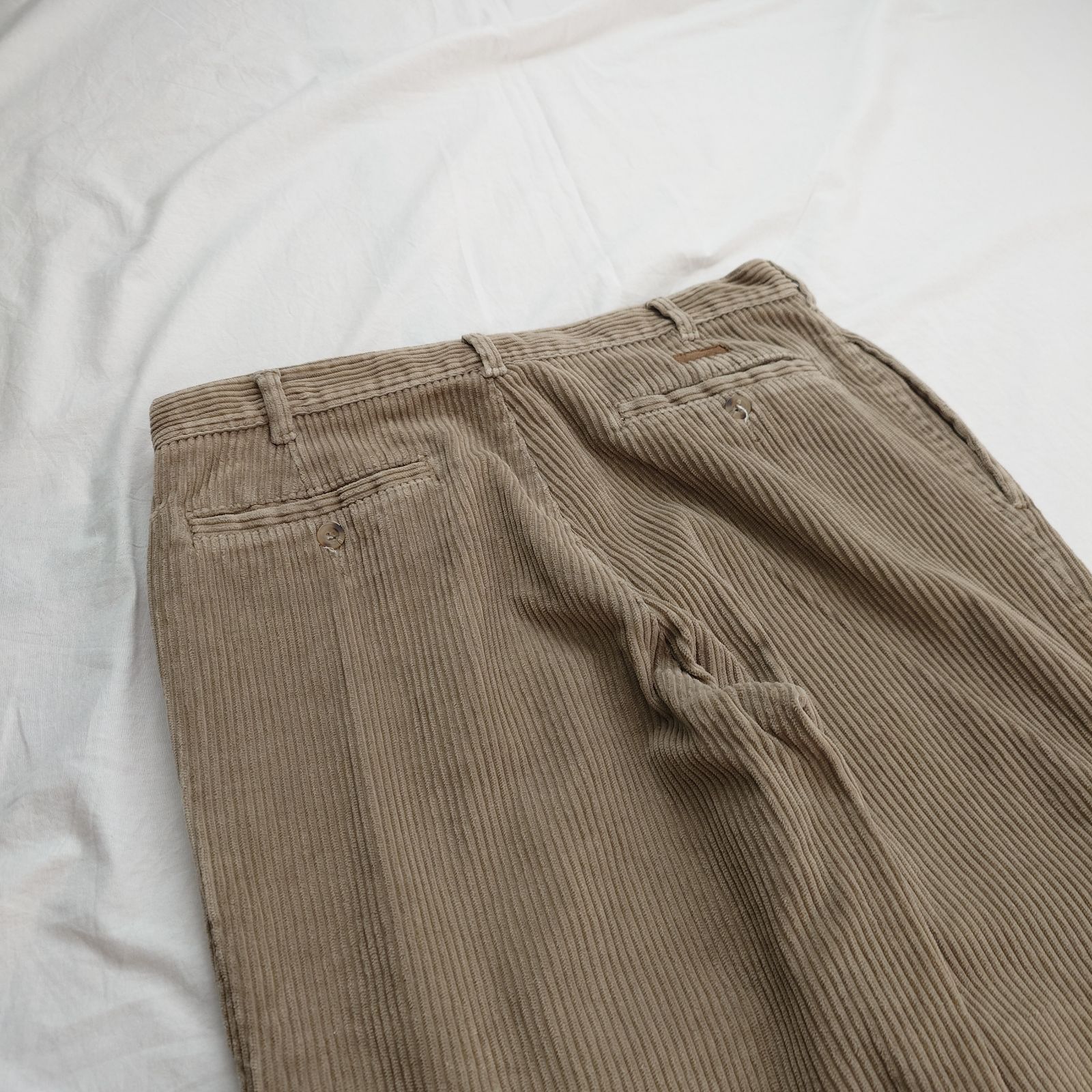 【90s】WOOLRICH ウールリッチ コーデュロイパンツ ツータック 太畝 ベージュ