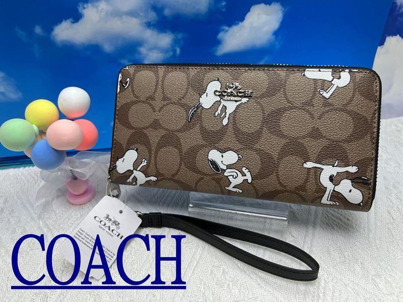 COACH 財布 コーチ 長財布 シグネチャー ラウンドファスナー アコーディオンロングウォレット スヌーピーコラボ   新生活 年度末 プレゼント ギフト 財布 メンズ 財布 レディース 新品未使用 ブランド ファッション C4327 A295 13