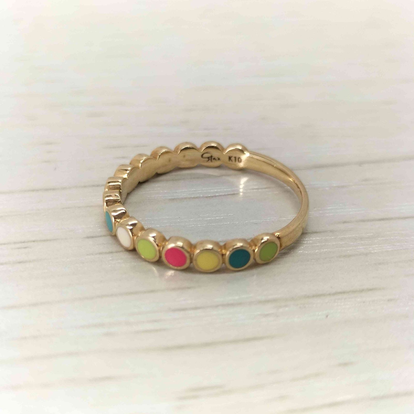 スタージュエリー STAR JEWELRY K10 0.004ct マルチカラー エナメル 