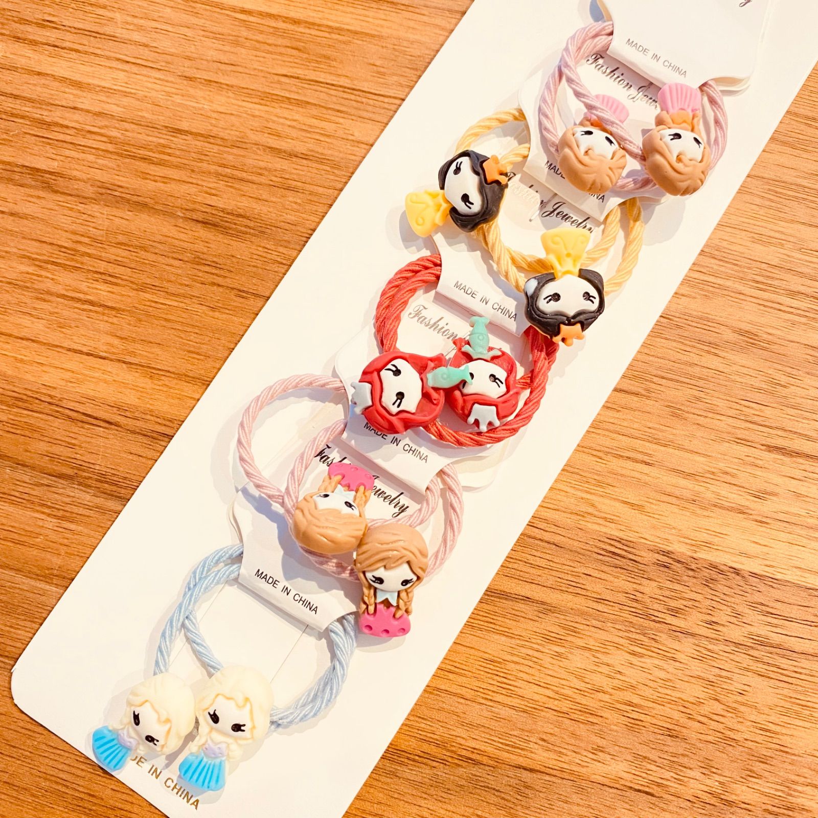 送料込 アリエル 4pc Disney ゴム シェル ディズニープリンセス ハート ピンク ヘアアクセ ヘアゴム 女の子 子供 新生活 ヘアゴム