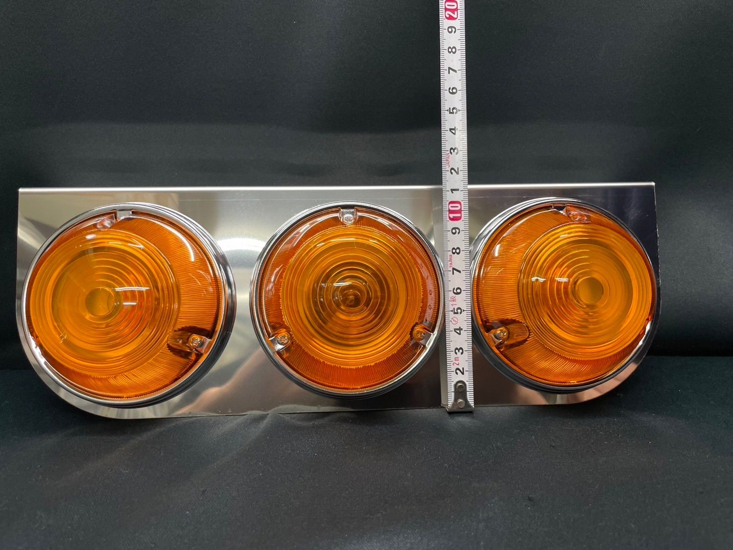 ☆3連 中間サイドウィンカー　丸棒巻き　左右セット　ステンレス　レトロ デコトラ ☆3連 中間サイドウィンカー 丸棒巻き 左右セット ステンレス レトロ