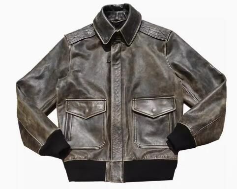 秋冬 新品　A2 茶芯牛革　レトロ　本革 上品　メンズライダースジャケット 革ジャン Ｓ～5XL