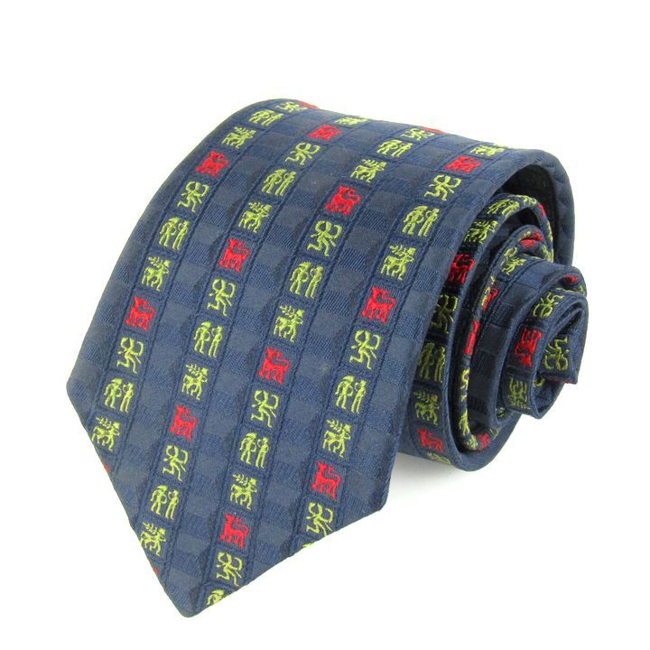 銀座田屋 ネクタイ ブランド 総柄 シルク 日本製 メンズ ネイビー GINZA TAYA 【中古】