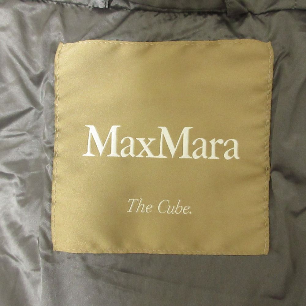 24AW Max Mara マックスマーラ ザキューブ キルティング ロングダウンベスト ノースリーブコート サイズ42 グレー レディース 古着 SIROKUMA-CORPORATION_COM