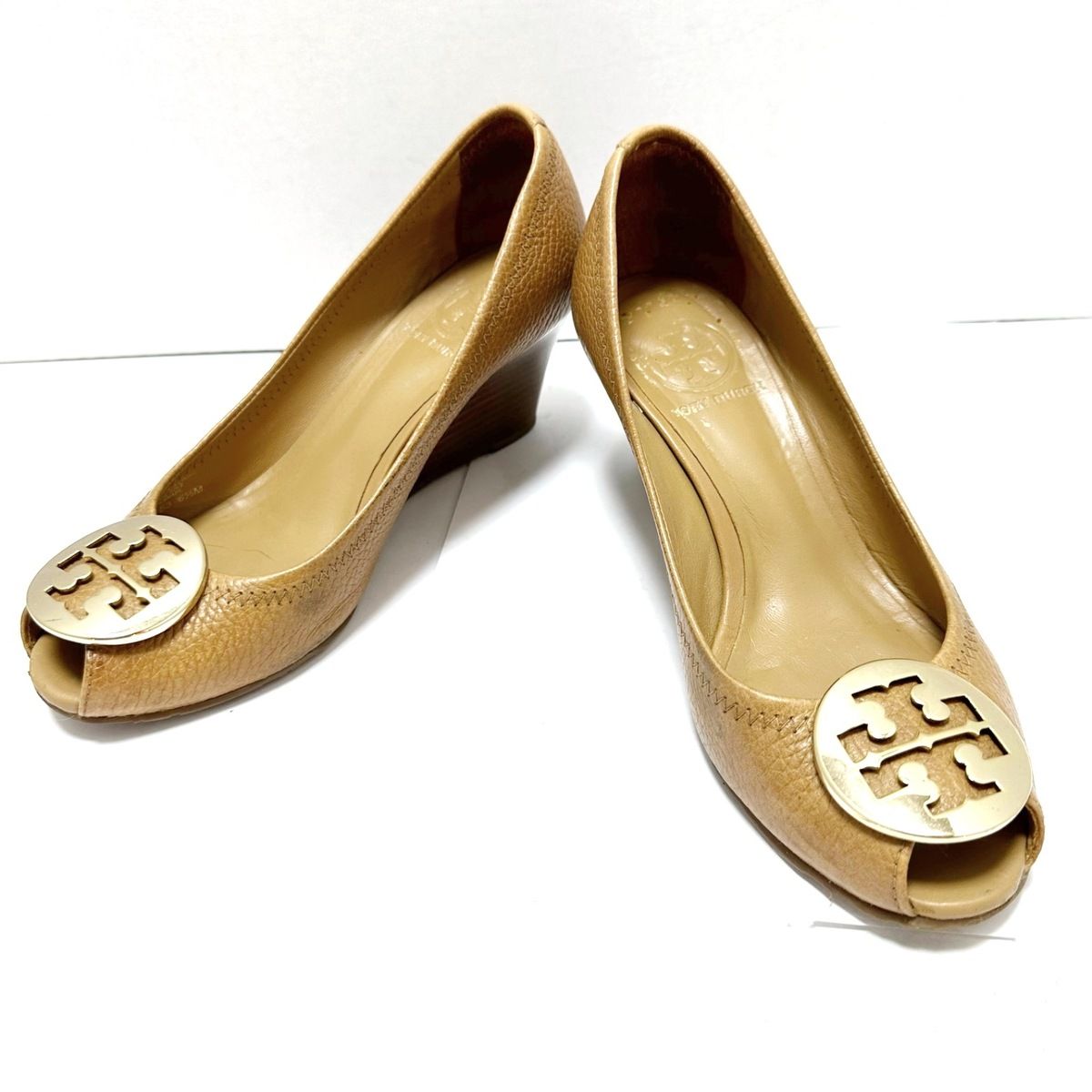 アウトソール幅約8cmトリーバーチ TORY BURCH レザー パンプス