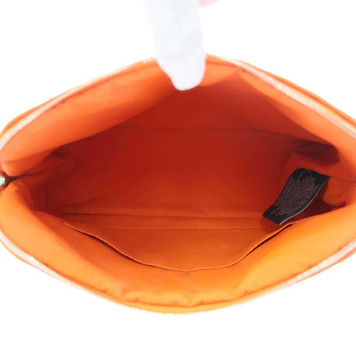 HERMES エルメス Bolide Pouch MM ボリード キャンバスポーチ オレンジ