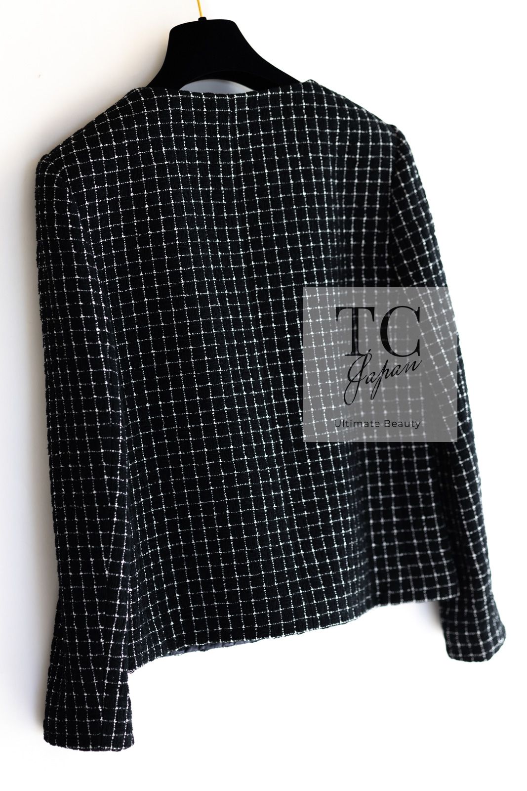 シャネル ジャケット スーツ CHANEL 90万 ブラック チェック CC  