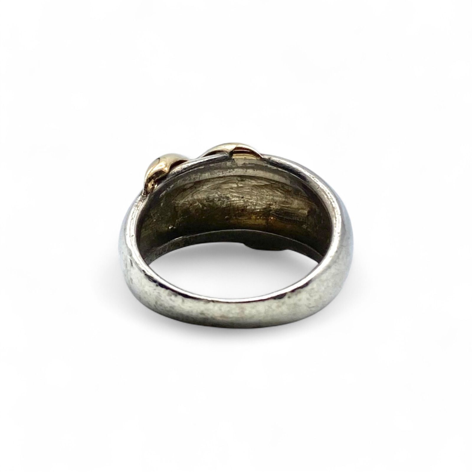 至高の逸品】K18 ゴールド 金 Silver 刻印 90s Vintage Design Ring
