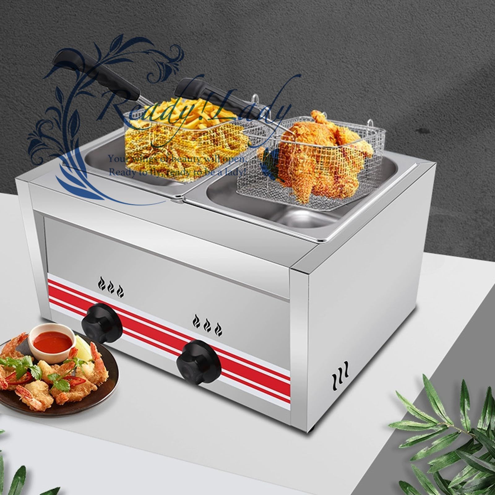 Vtsmax 業務用フライヤー 電気フライヤー フライパンバスケット付 Vtsmax 業務用フライヤー 電気フライヤー フライパンバスケット付 電気