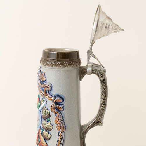 在庫処分 蓋付き陶器ビアマグ GUT ZIEL ドイツ製 Beer mug made of Germany