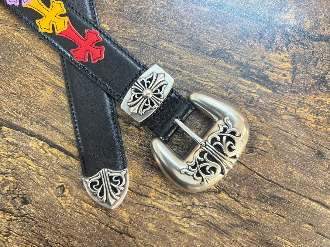 クロムハーツ Chrome Hearts マルチカラー  ベルト BLT CLASSIC 3PC クラシック3PC レザーベルト 十字