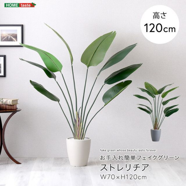 ストレリチア フェイクグリーン 高さ120cm 観葉植物 フェイク 大型 人工観葉植物 鉢植え 水やり不要 枯れない グリーン インテリア おしゃれ 室内 人工植物 造花 リアル 作り物 木 樹 お手入れ簡単 虫がわかない 楽鳥花 約 幅70×高さ120c