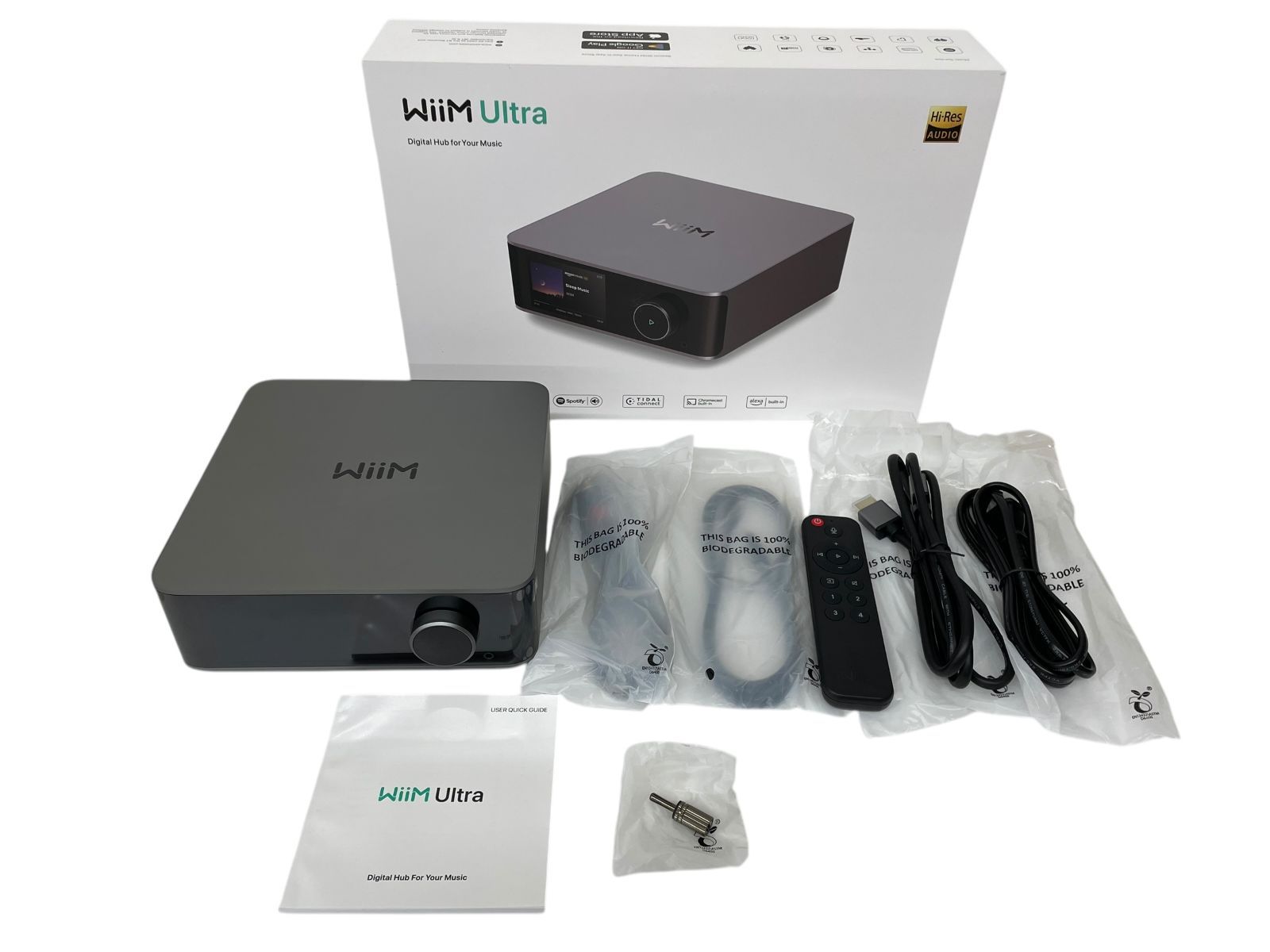 Linkplay WiiM Ultra ストリーマー スペースグレー マルチルーム音楽ストリーマー リモコン 付属品完備 Bluetooth ワイヤレス リユース