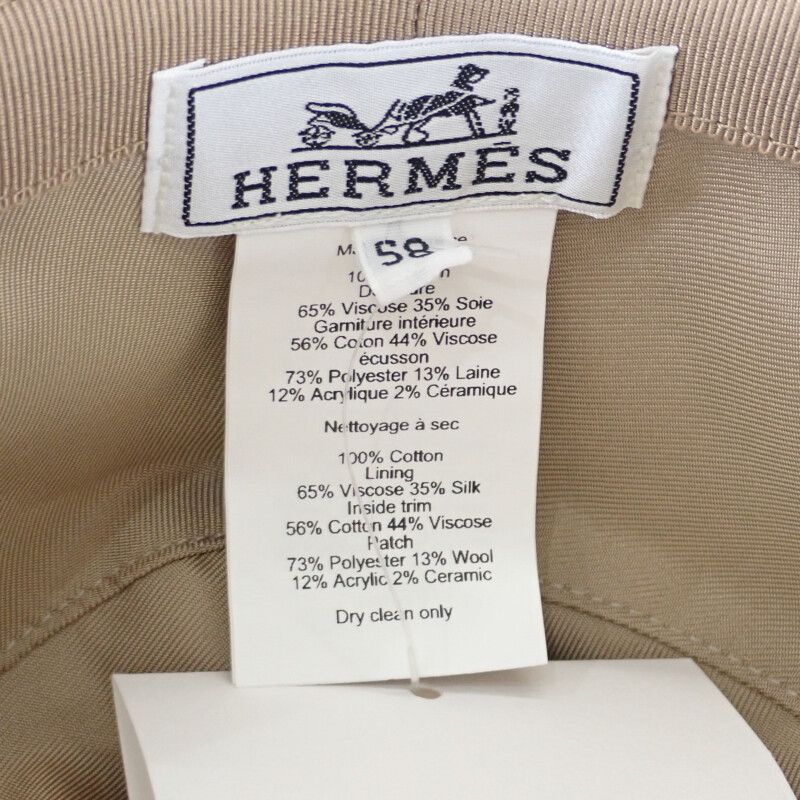 【中古】【Aランク】HERMES エルメス ハーパー・Hセリエ バケットハット 帽子 H232031N D158 コットン100% ベージュ #58 レディース【ISEYA】