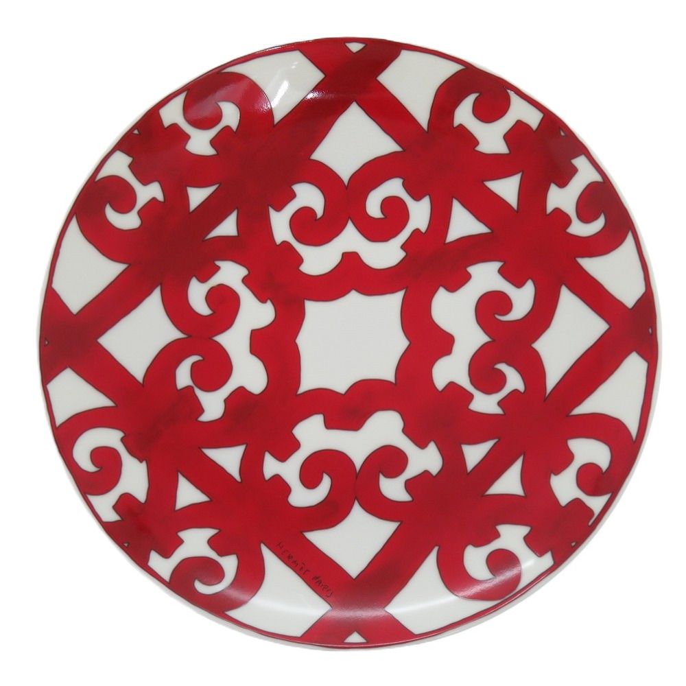 未使用 エルメス ガダルキヴィール 21cm 食器 陶器 レッド プレート 皿