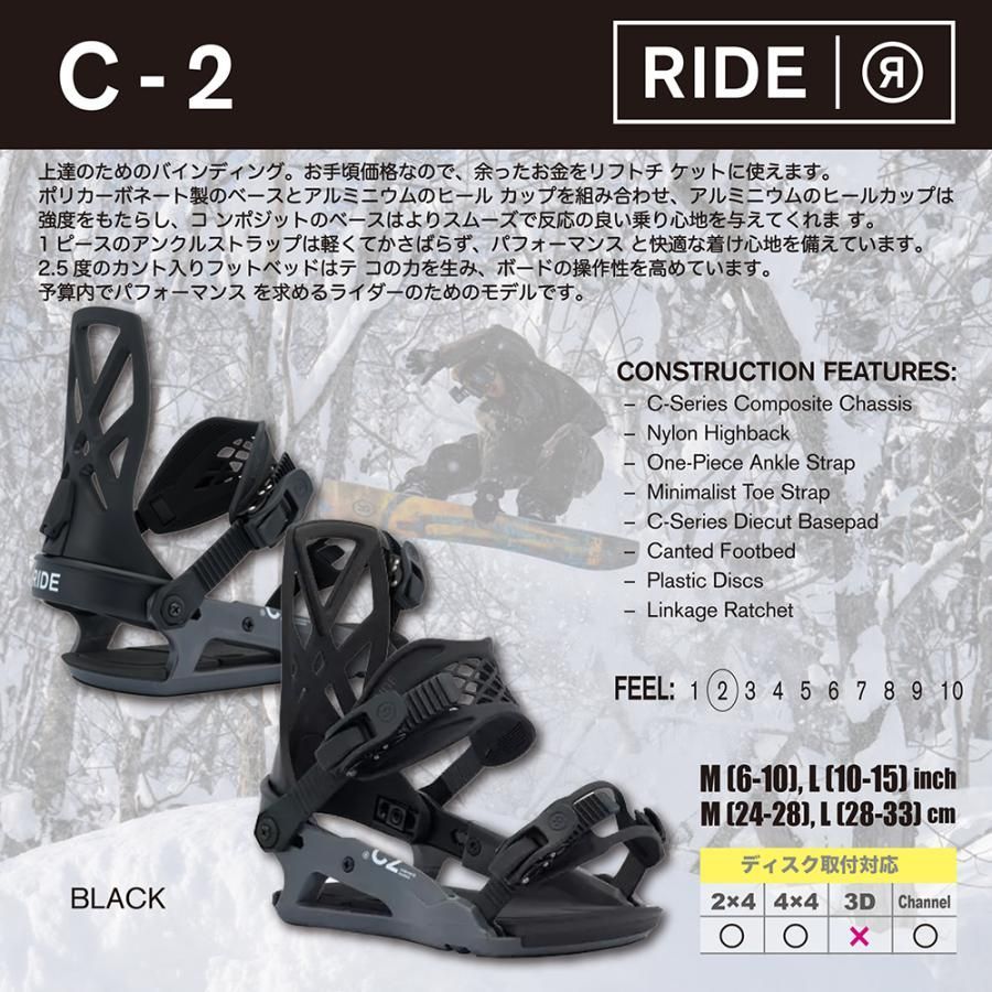 スノーボード RIDE AGENDA & C2 ビンディング 2点セット 2026. モデル