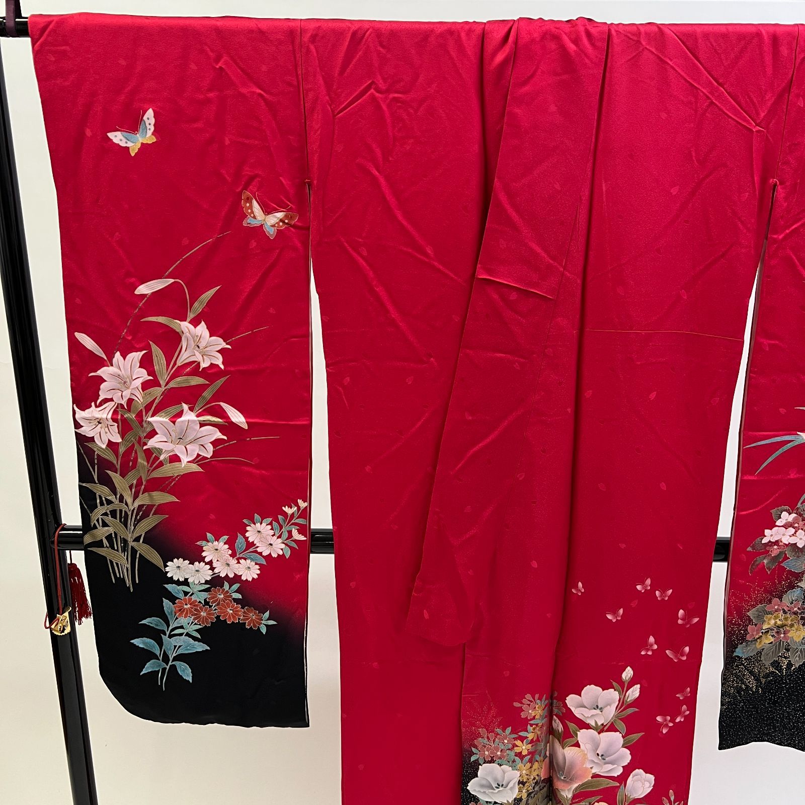 中振袖 振袖 正絹 中古品 赤 赤色 3S293 HZYA011 - メルカリ