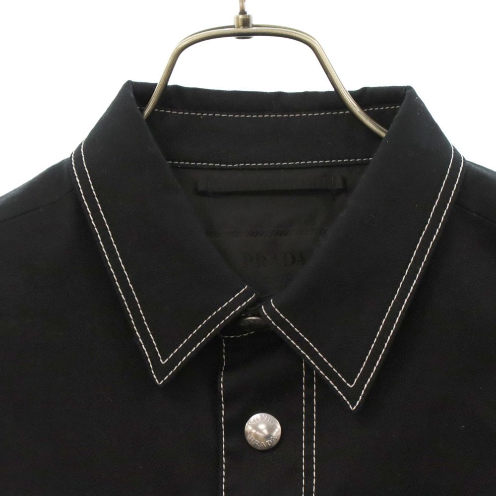 プラダ 三角ロゴ プレート 長袖 シャツ PRADA - プラダ PRADA 三角ロゴプレート デニムシャツ 38 長袖