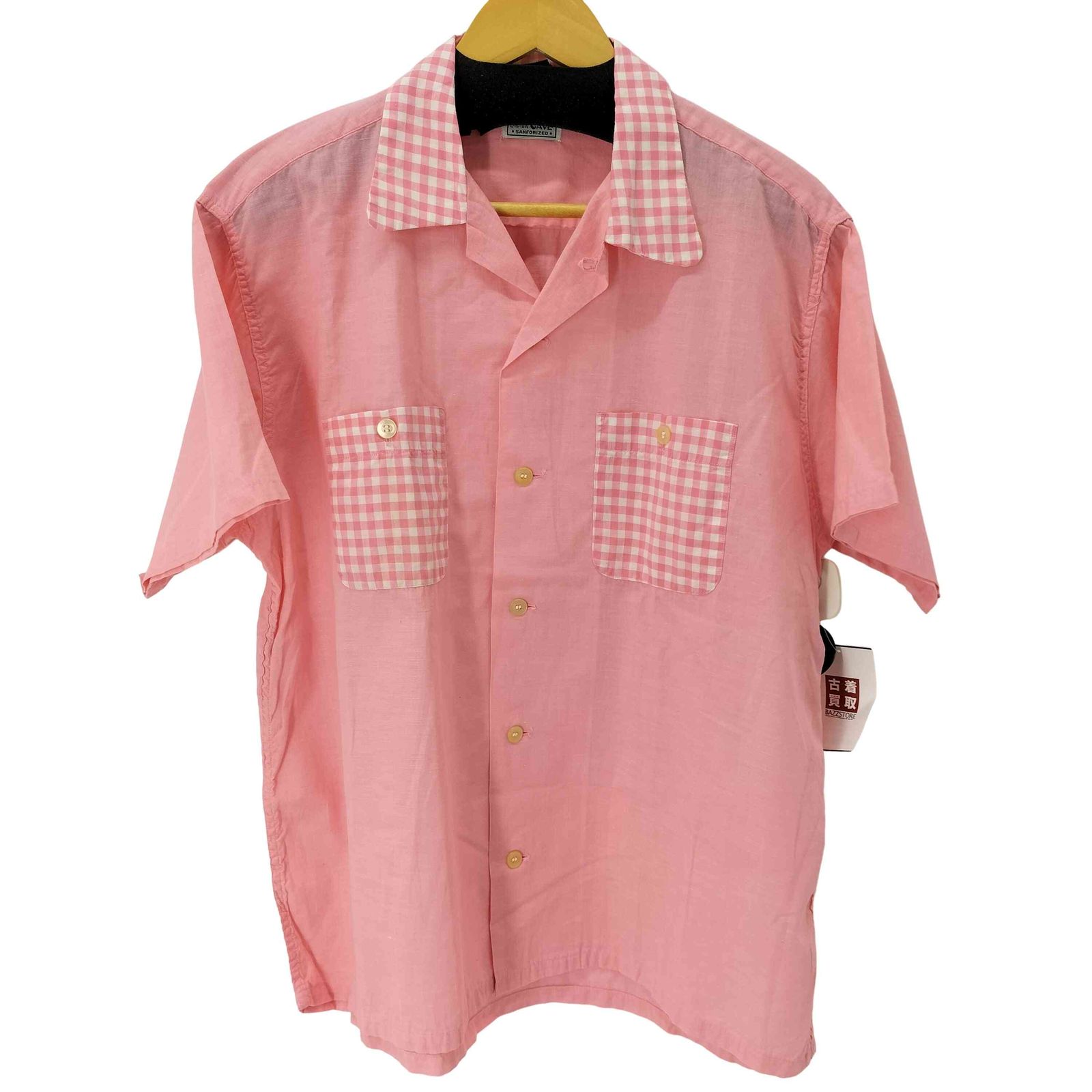 ユーズドフルギ USED古着 50-60S S/S チェックデザインオープンカラー