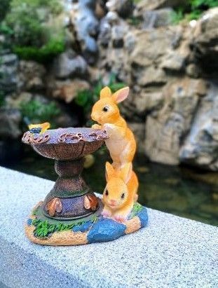 ソーラーライト ライト 樹脂工芸品 ウサギ イエロー 防水 明るい オブジェ 装飾品 工芸品 おしゃれ 庭 玄関先 屋外 動物 雑貨商品 - メルカリ