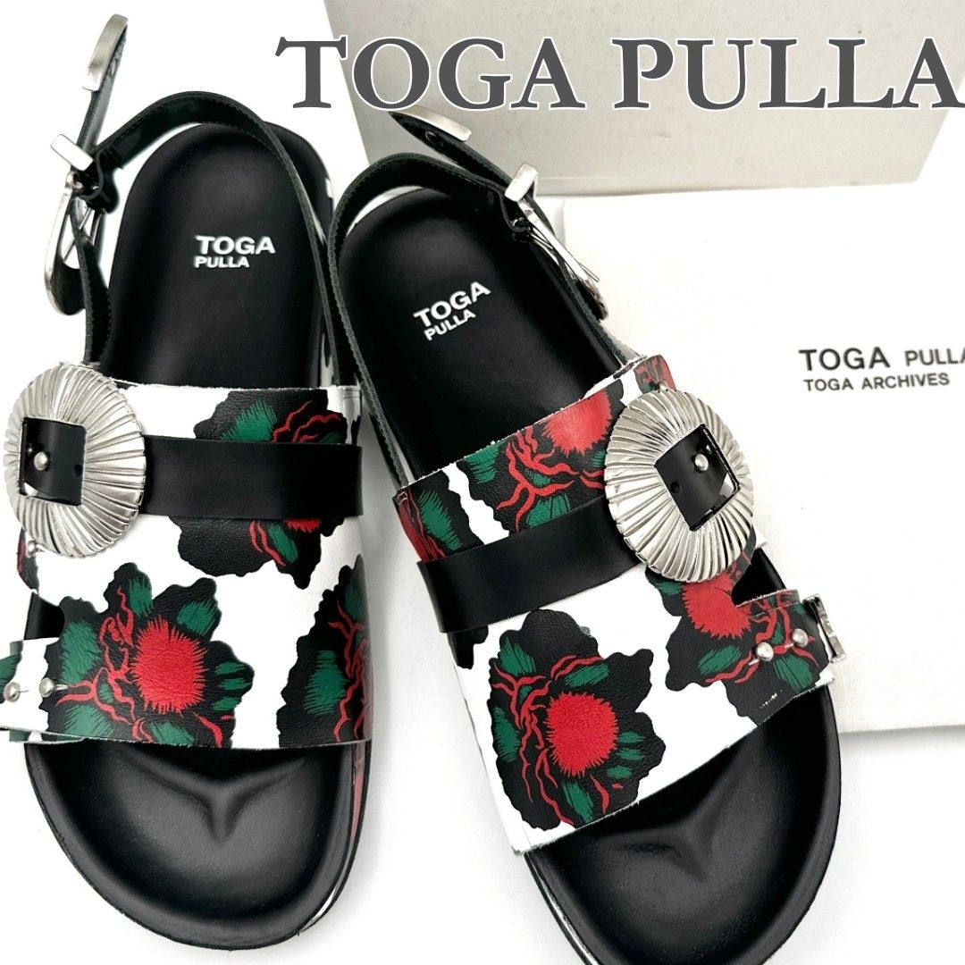 □新品□ TOGA PULLA コンチョサンダル 花柄 メタル 柄 925T □新品□ TOGA PULLA コンチョサンダル 花柄 メタル 柄 925T