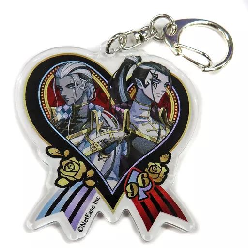 中古】雑貨 白黒無常(謝必安＆范無咎) ハート風アクリルキー
