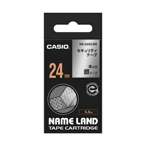 5個セット〕 カシオ計算機 ネームランドテープ 24mm 白文字 透明 XR-24AXX5