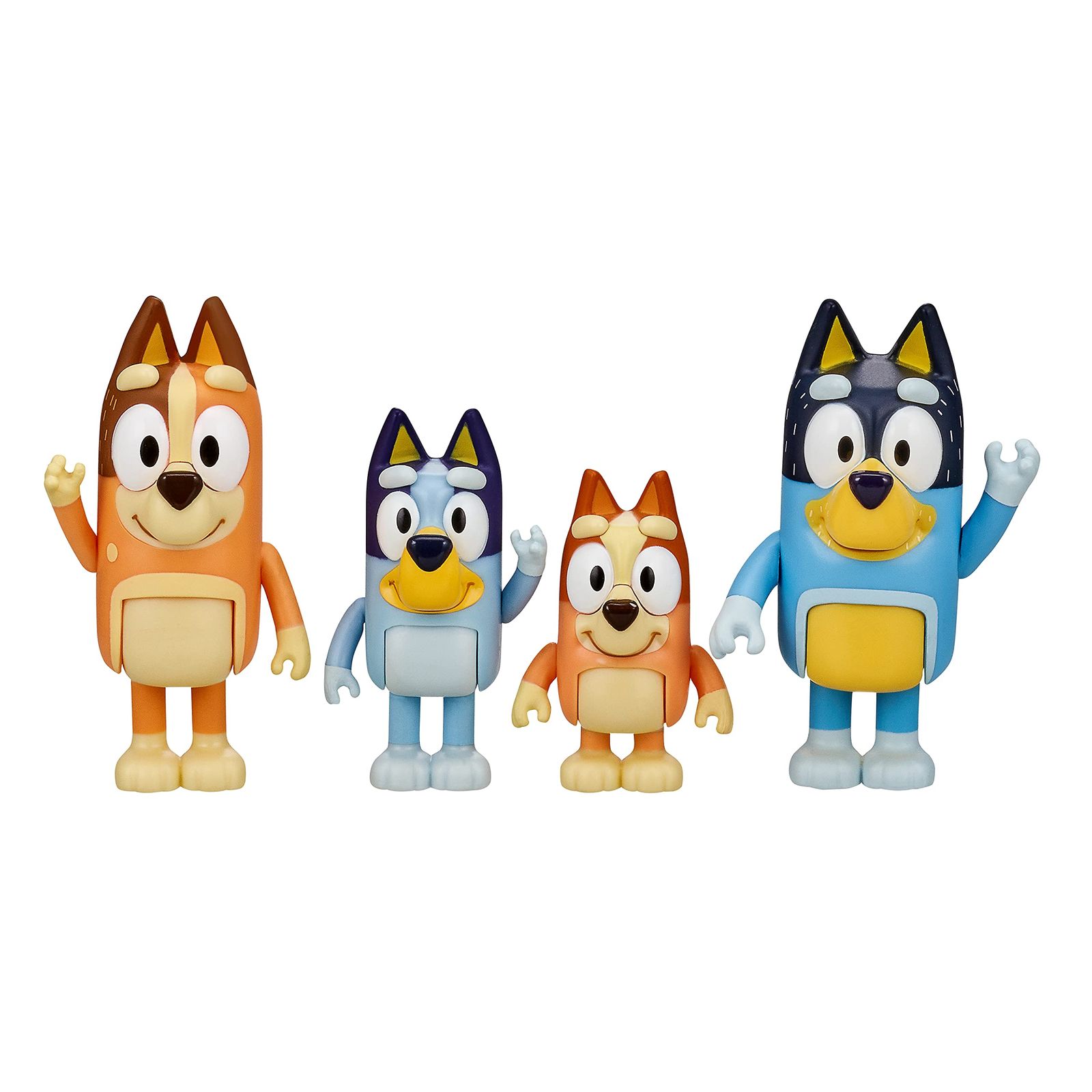 Bluey (ブルーイ) 2.5?3インチ ポーズつけ可能 フィギュア 4体パック ブルーイ ビンゴ入り [家族 4個]