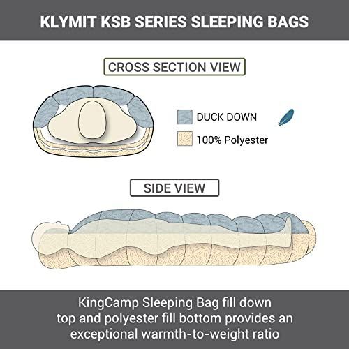 グレー 右開き 1.3 kg KingCamp 寝袋 ダウン シュラフ 羽毛 封筒型