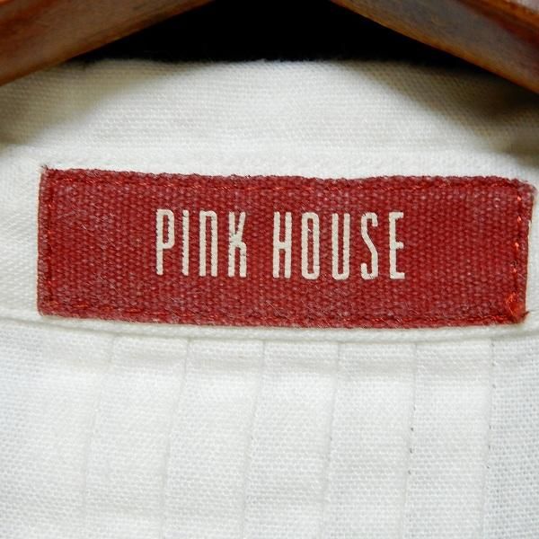 ピンクハウス 長袖 シャツブラウス 白 ピコフリル りぼん axc ピンクハウス PINKHOUSE シャツ ブラウス ピコフリル リボン