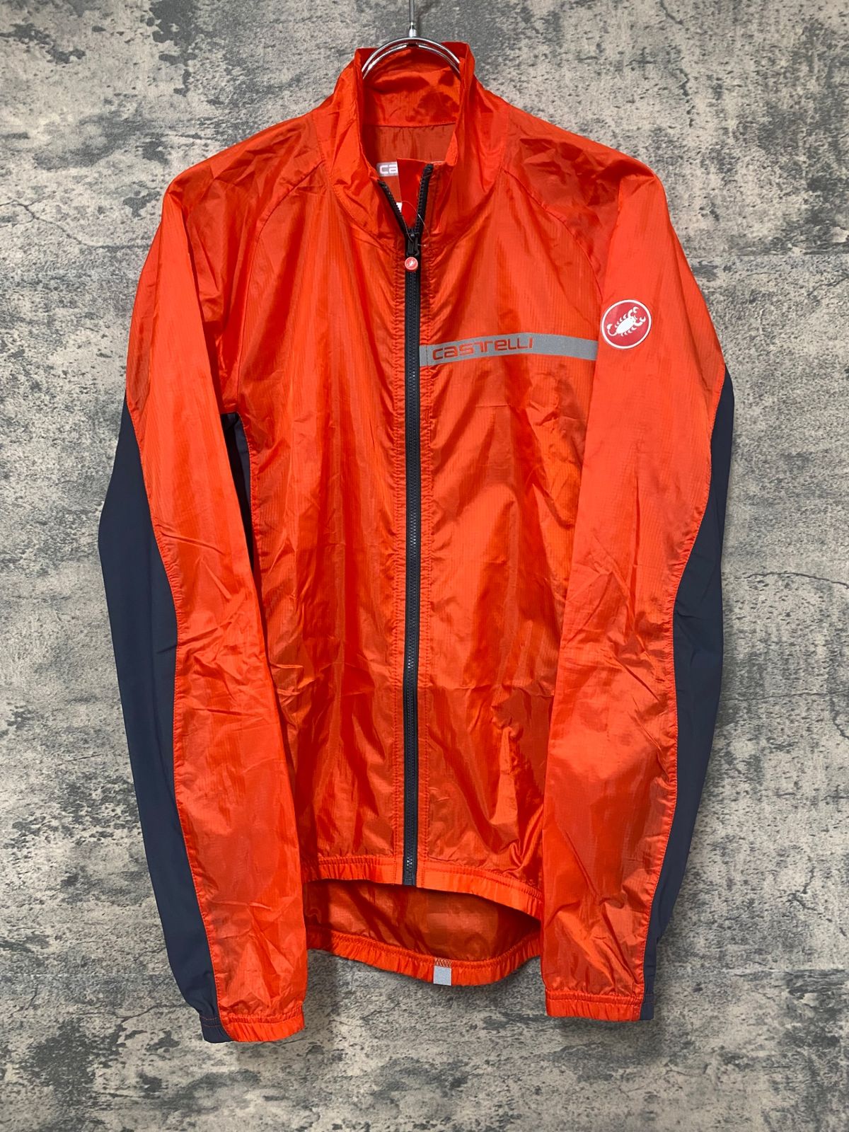 IX220 カステリ CASTELLI 長袖 ウィンドブレーカー 赤 グレー S