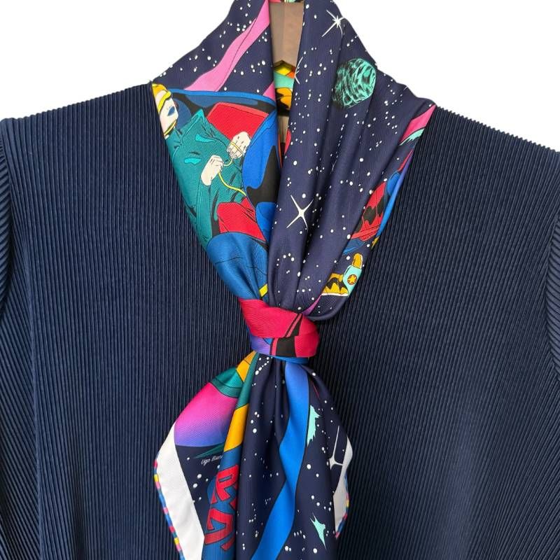 エルメル　カレ　スペースダービー エルメス カレ90 SpaceDerby スペースダービー スカーフ シルク