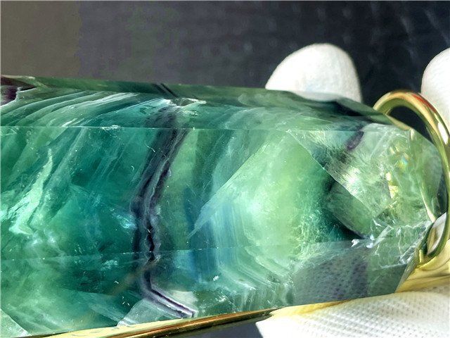 AAA級天然ハーキマーダイヤモンドフローライト(蛍石)六角柱