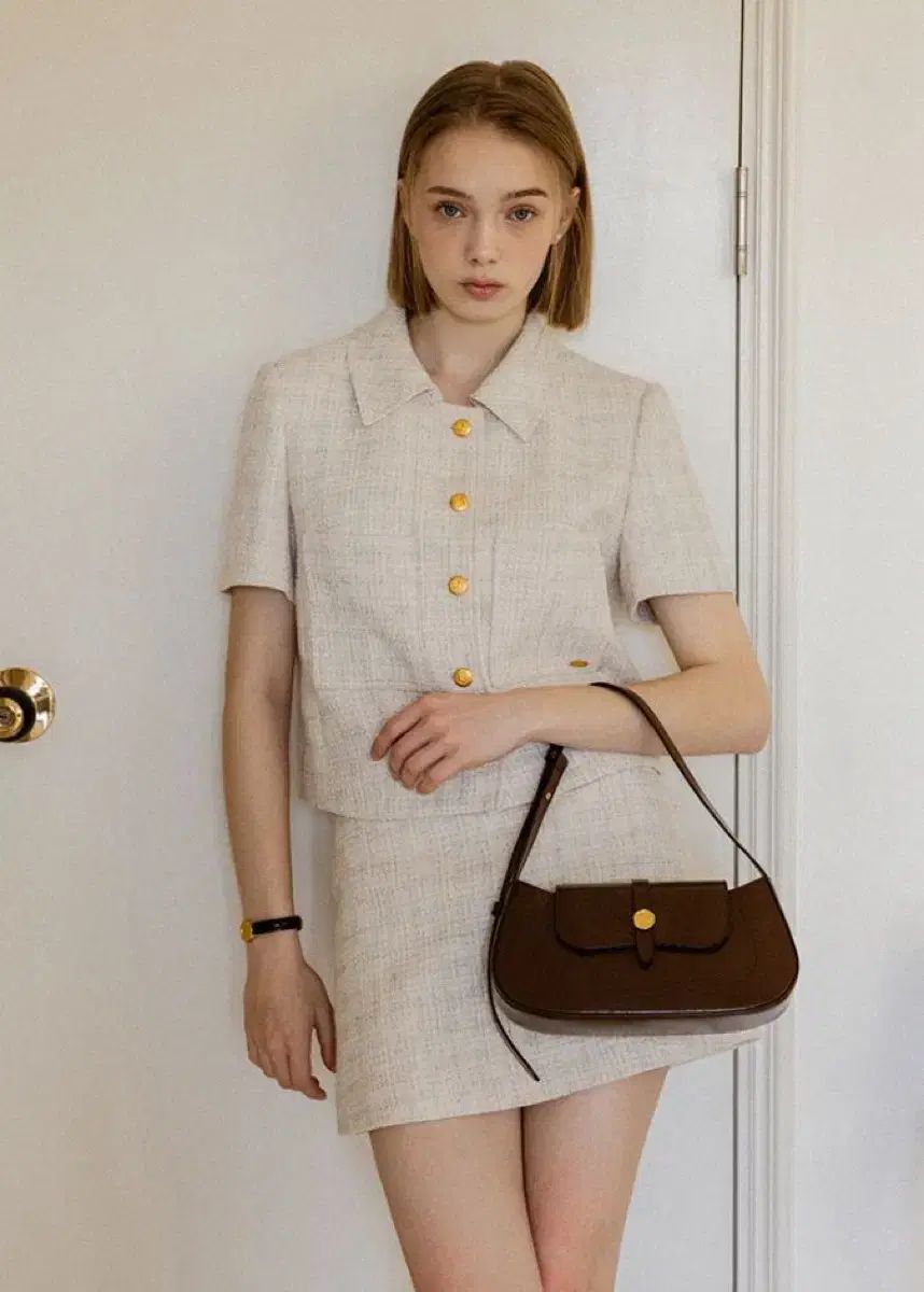 LEMEME ルメメ アンジュ ツイード セットアップ 半袖 ジャケット - スカート