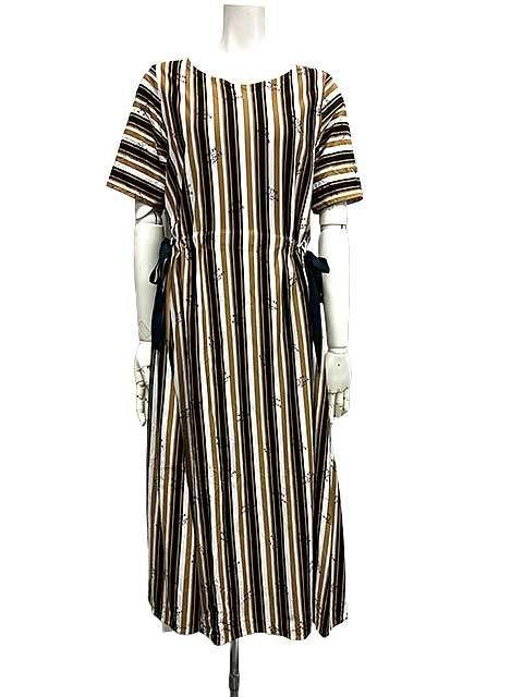 MUSE BY ROCHAS Premiere ミューズ バイ ロシャス プルミエール ワンピース レディース 半袖 ストライプ サイズ11＿S24＿セルモアから ＿s-0157-r24