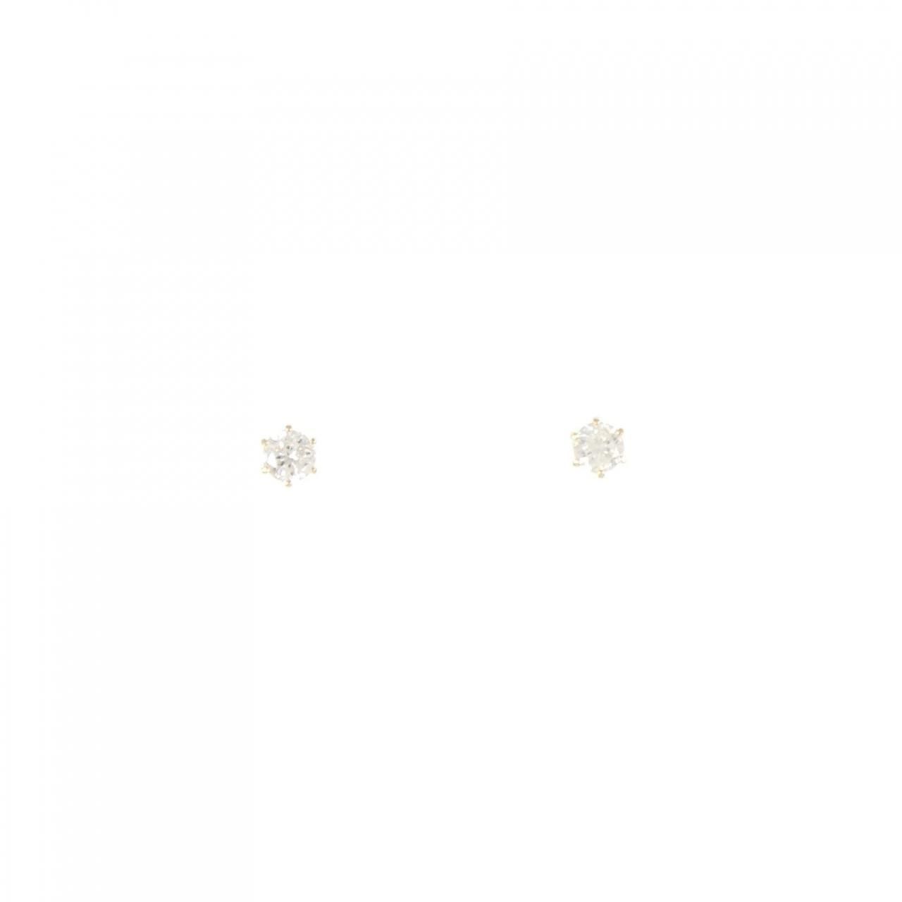K18YG ソリティア ダイヤモンド ピアス 0.12CT