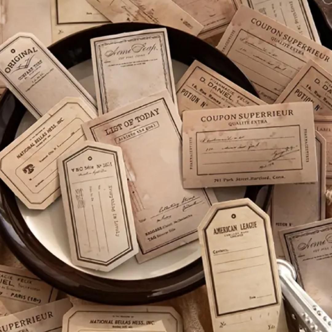 ラベル ステッカー タグ コラージュ素材 レトロ パッケージ シール 30