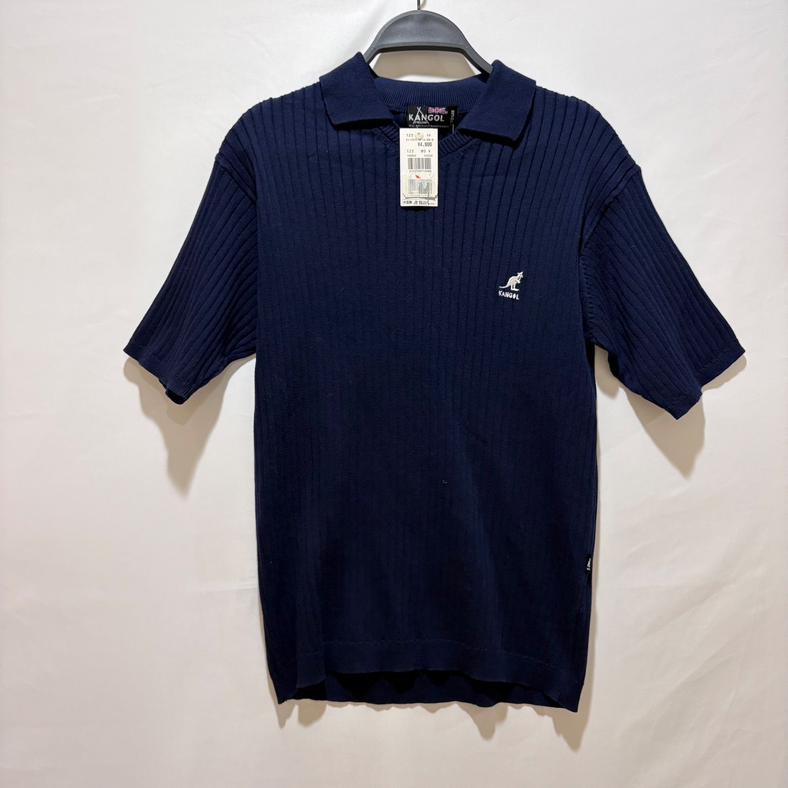 KANGOLカンゴール新品未使用タグ付きメンズM紺ネイビー半袖ポロシャツ