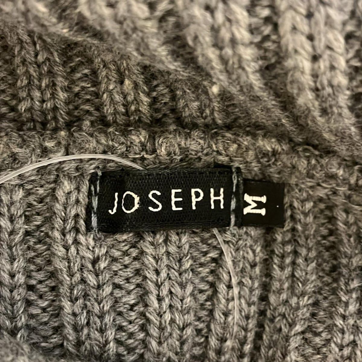 JOSEPH - JOSEPH(ジョセフ) 長袖セーター サイズM レディース - ダークグレー タートルネック/ボタン/リボン JOSEPH(ジョセフ) 長袖セーター サイズM レディース