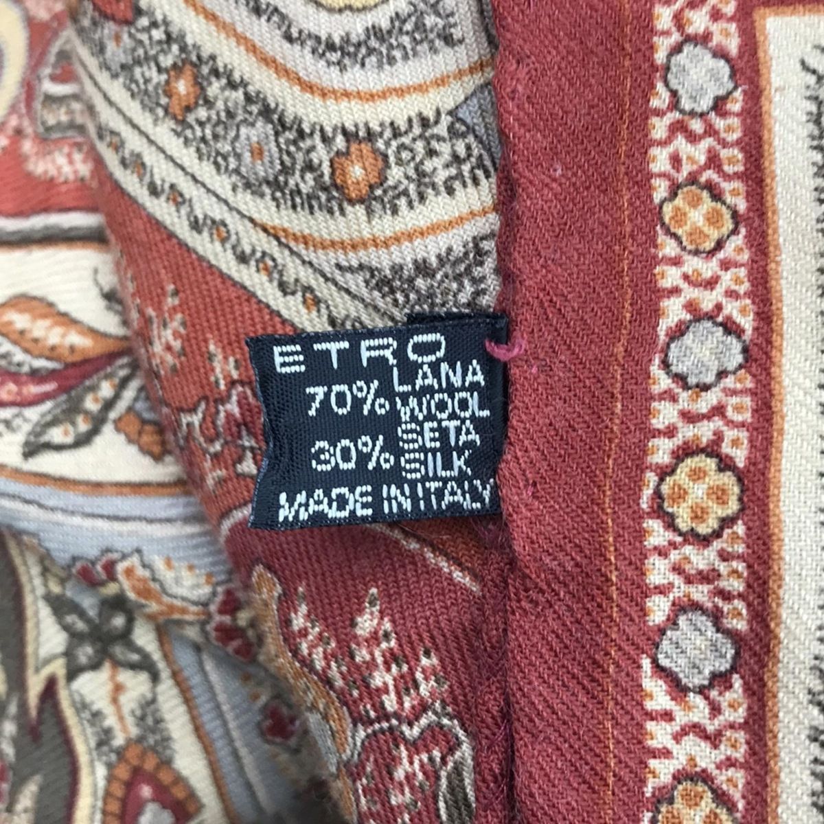ETRO(エトロ) ストール(ショール)美品 - ベージュ×ボルドー