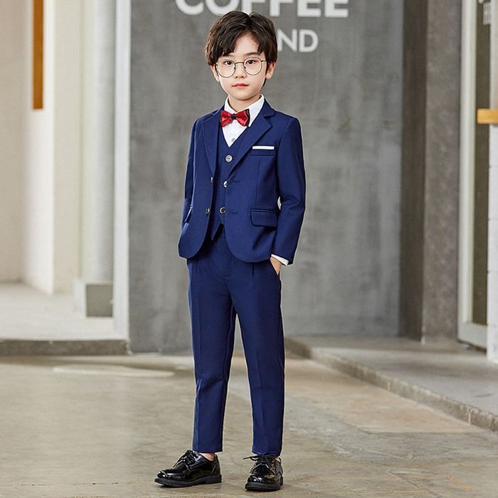 100%新品，送料無料 3点セット 子供スーツ ネクタイ付き フォーマル スーツ キッズ 男の子 発表会 入学式 入園式 こども 子供フォーマルスーツ キッズスーツ 七 スーツ・ブレザー