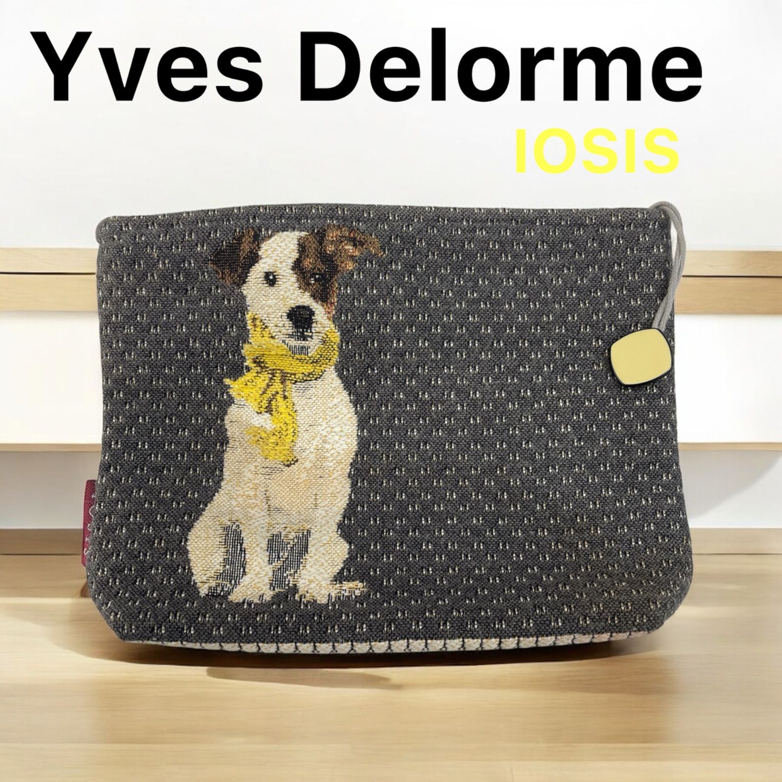 【新品】イヴドローム　IOSIS ポーチ　コーギー　犬　刺繍 Yves Delorme】IOSIS 犬ポーチ - メルカリ