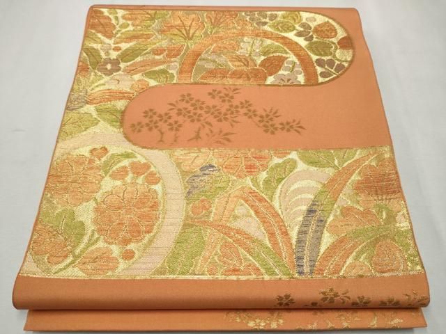 408my12◇川島織物 蘭 カトレヤ 金糸 銀糸 六通 本袋帯◇美品 m84847000322_1.jpg?1715221344