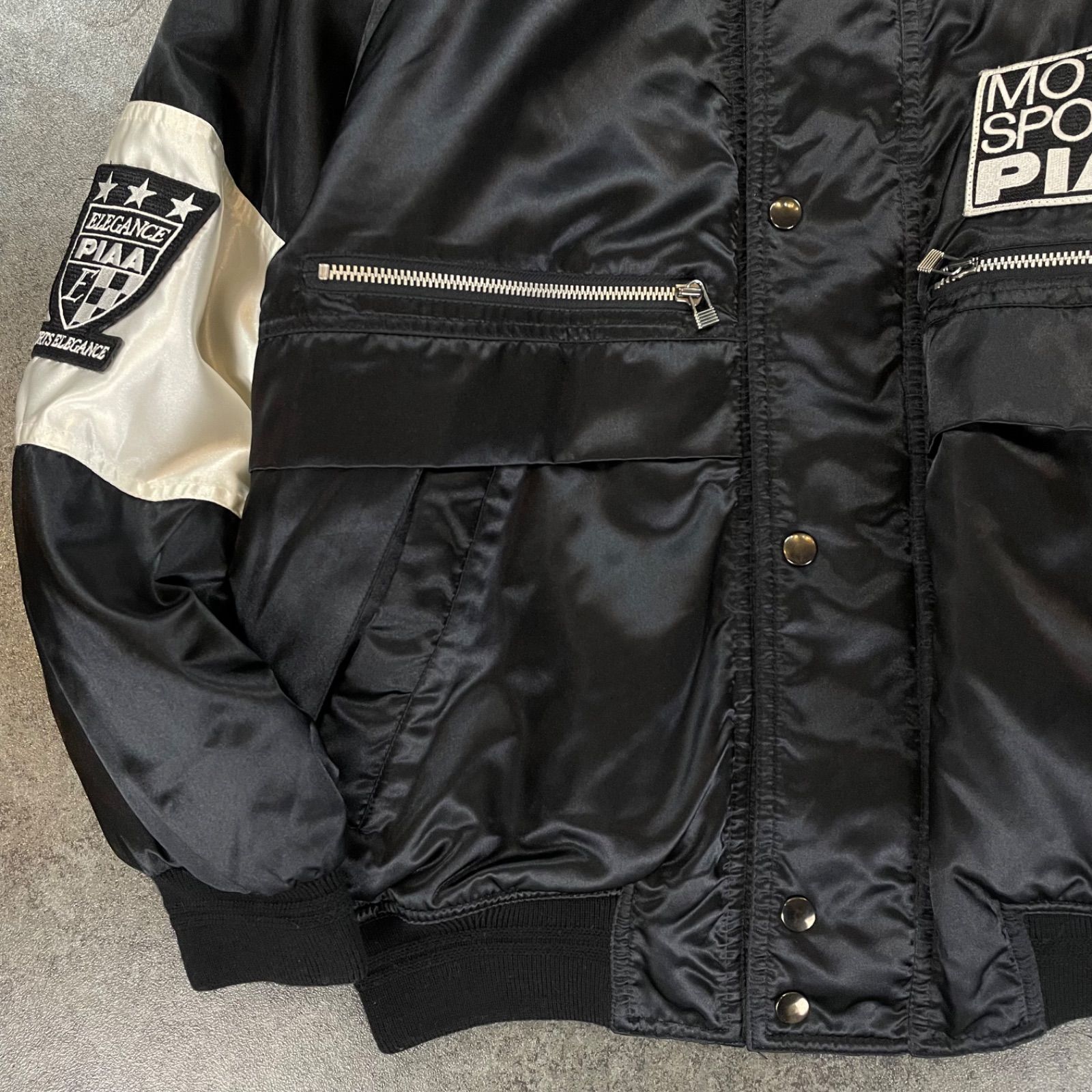 Vintage MOTOR SPORTS PIAA 100% Nylon Stadium Jumper Black/White モータースポーツピア  ピア ヴィンテージ スタジャン スタジアムジャンパー レーシングジャケット 中綿 ブルゾン モノトーン - メルカリ