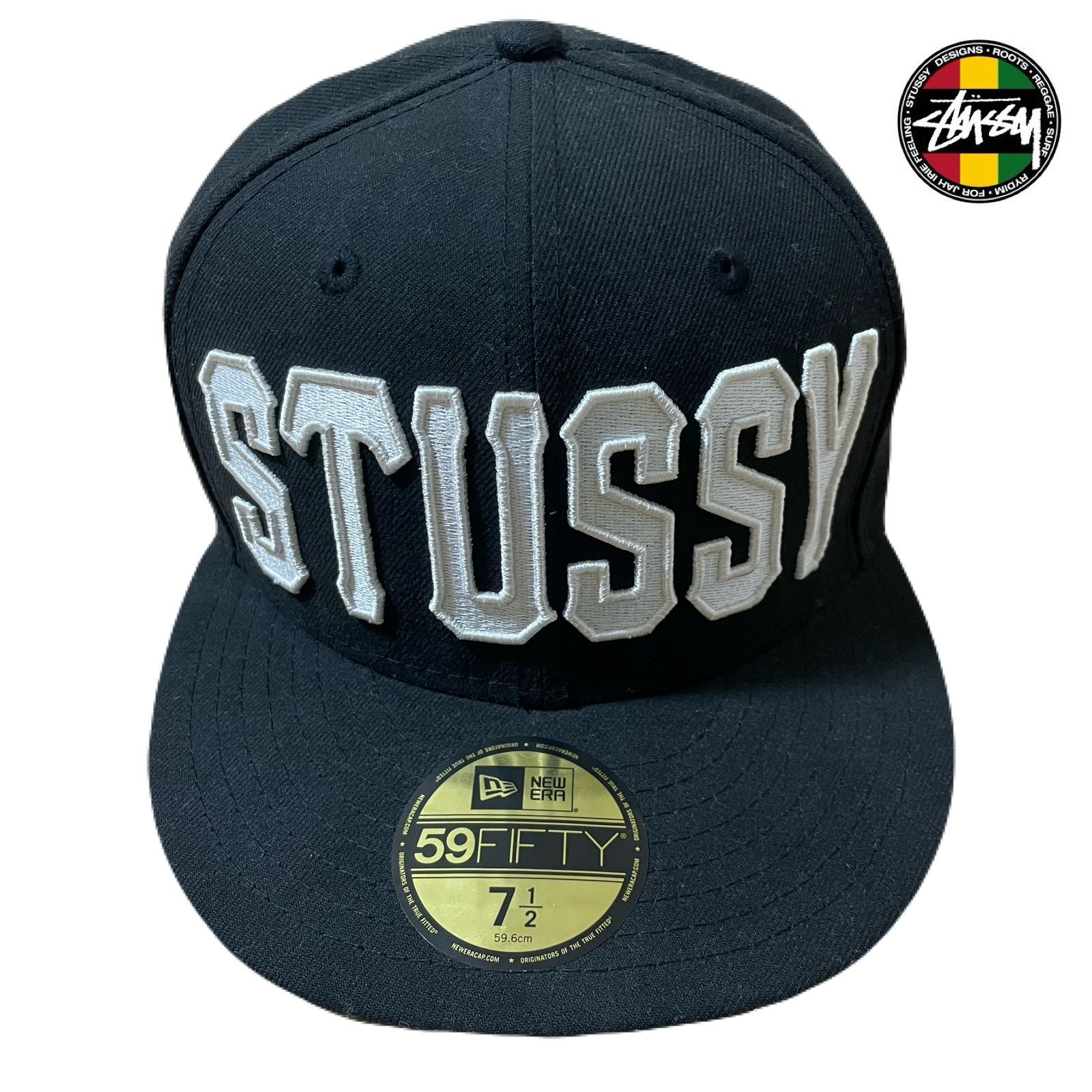 STUSSY×NEW ERA ビッグ刺繍ロゴ CAP 59.6cm