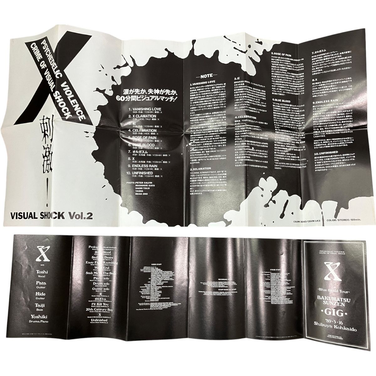 X 1988年ライブツアー BURN OUT TOUR 告知チラシ YOSHIKI HIDE