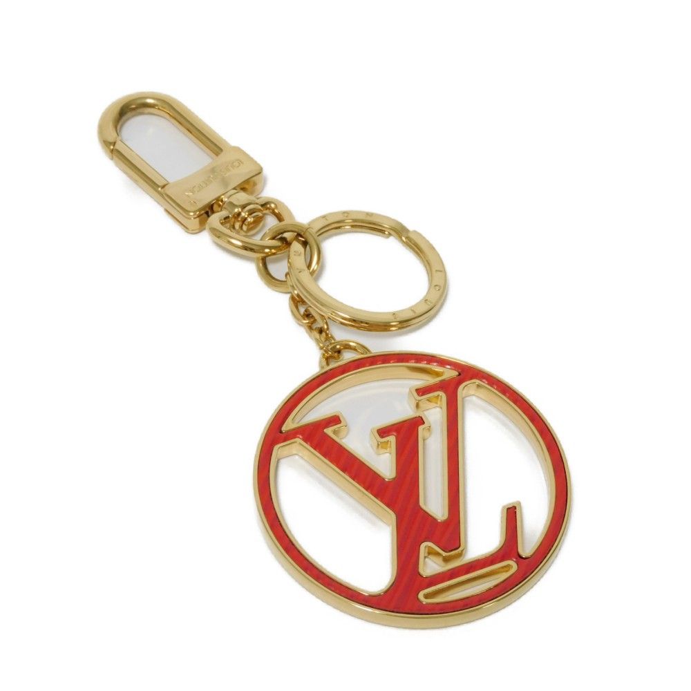 LOUIS VUITTON ルイ ヴィトン ポルトクレ LVサークル LVシグネチャー ローズバレリーヌ バイ レッド ピンク キーリング ゴールド バッグチャーム エピ コクリコ キーホルダー M68465