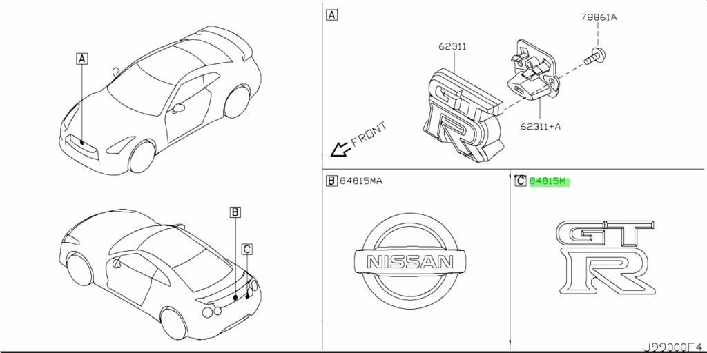 新品未使用 日産純正 R35 GT-R GTR リアエンブレム バッジ  