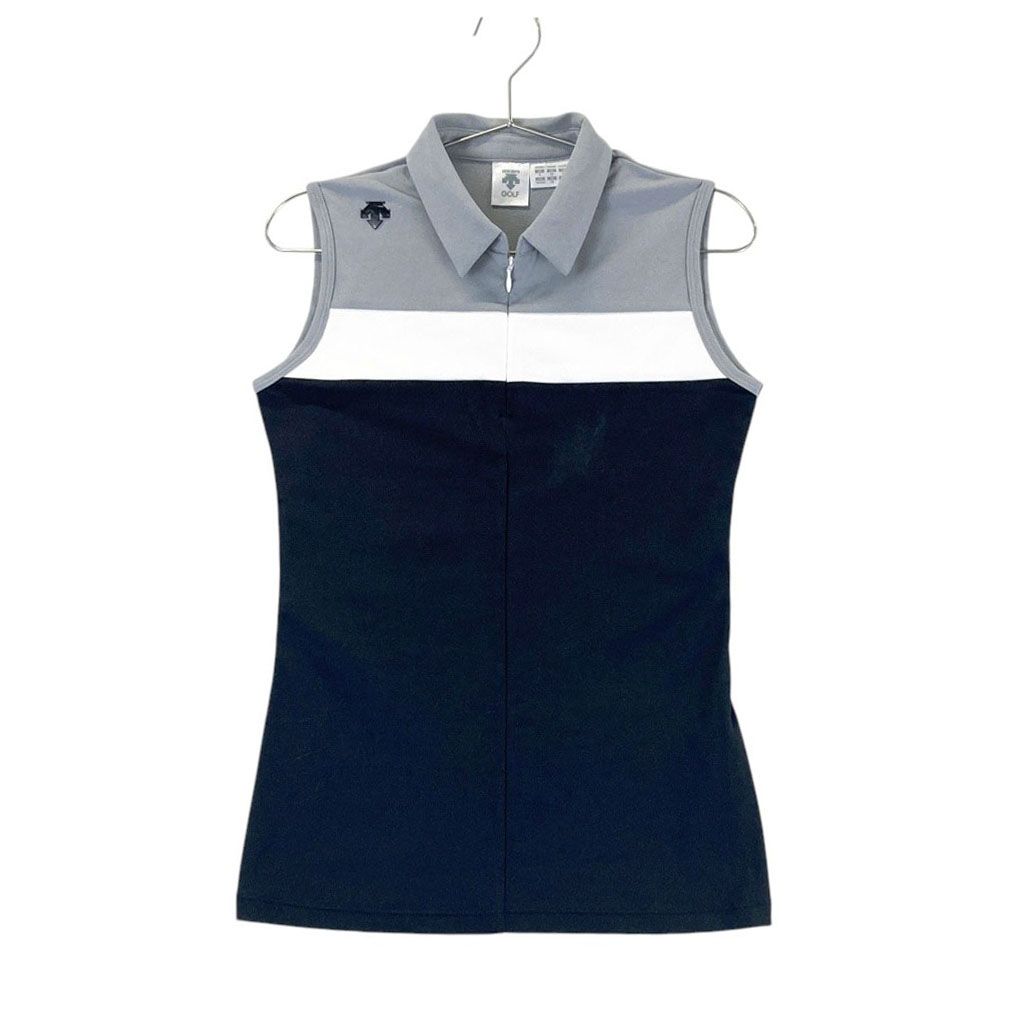 ファッション通販店舗 DESCENTE GOLF ノースリーブポロシャツ M
